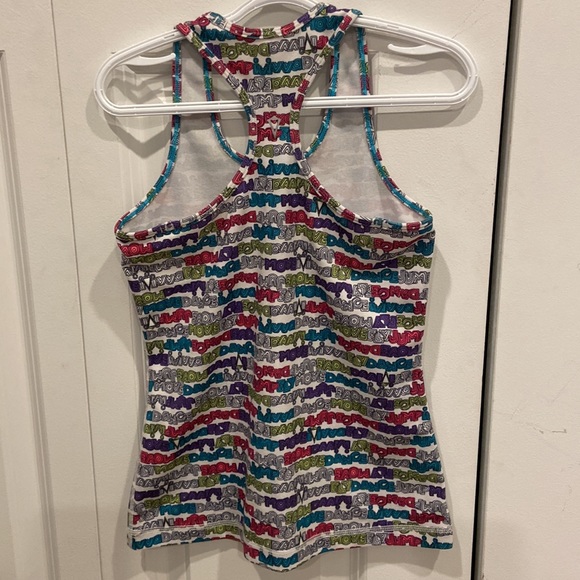 Ivivva White Racerback Tank top with Colourful Words - Picture 4 of 5